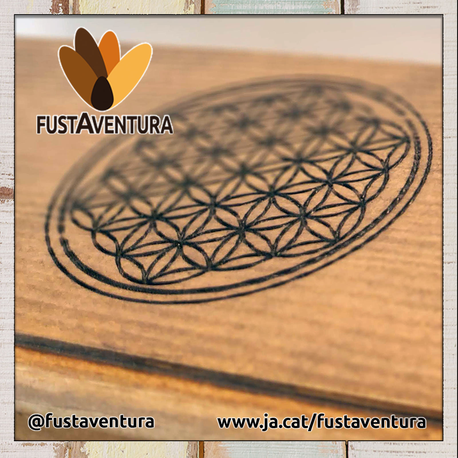 Altar de meditació amb mandala gravat